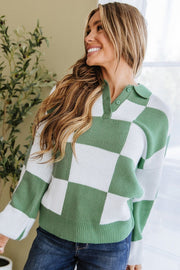 Fiora Checkered Collared Sweater