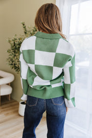 Fiora Checkered Collared Sweater