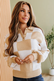 Fiora Checkered Collared Sweater