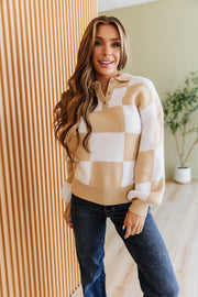 Fiora Checkered Collared Sweater