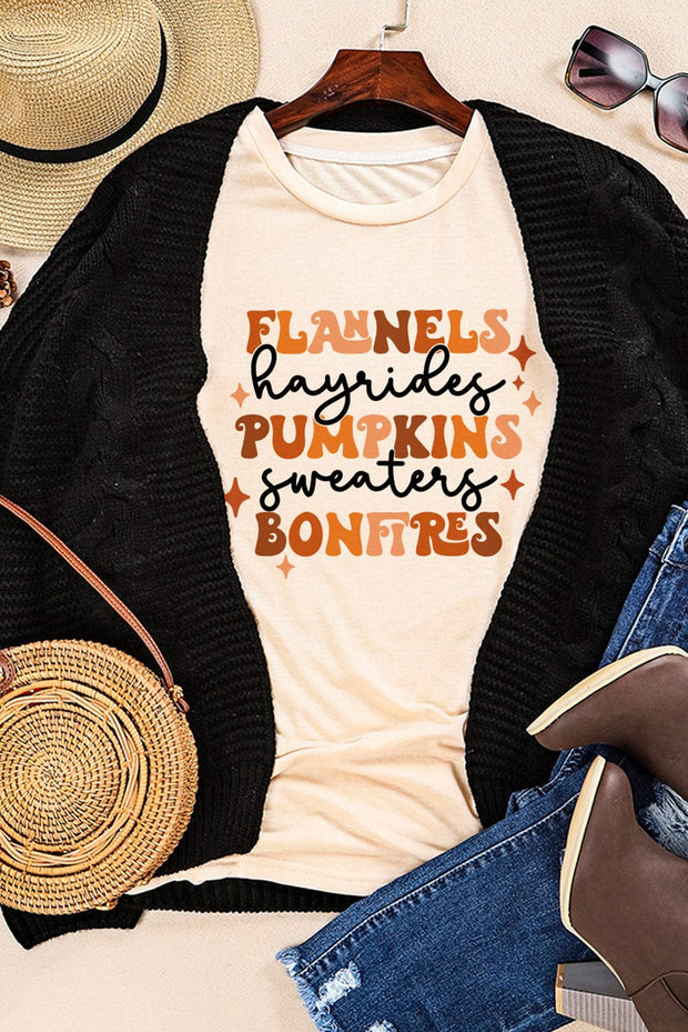 Flannels Hayrides Pumpkins Bonfires Graphic Tee