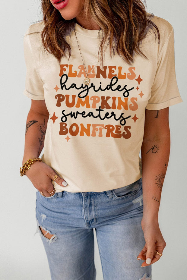 Flannels Hayrides Pumpkins Bonfires Graphic Tee