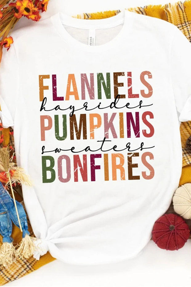Flannels Pumpkins & Bonfires Graphic Tee