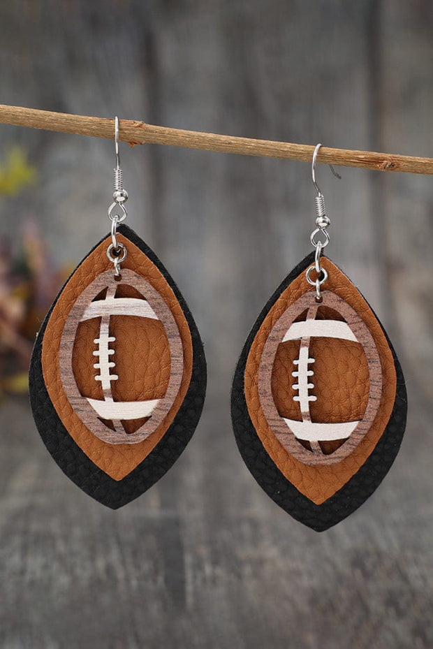 Football Leather Drop Earrings