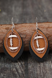 Football Leather Drop Earrings