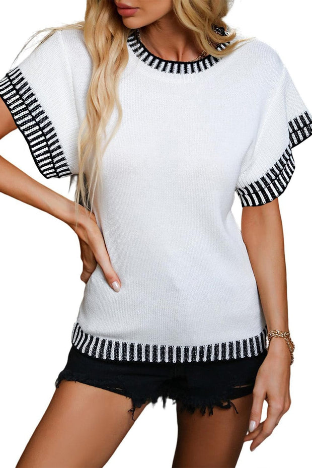 Franny Contrast Trim Knitted Top