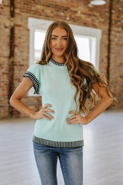 Franny Contrast Trim Knitted Top | S-XL | PRE ORDER