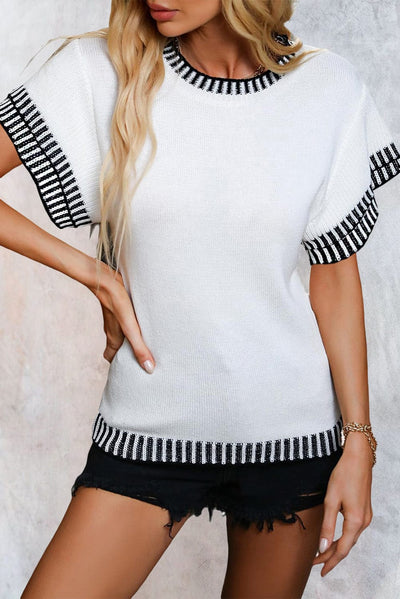 Franny Contrast Trim Knitted Top