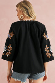 Freddie Floral Embroidered Blouse | S-3XL