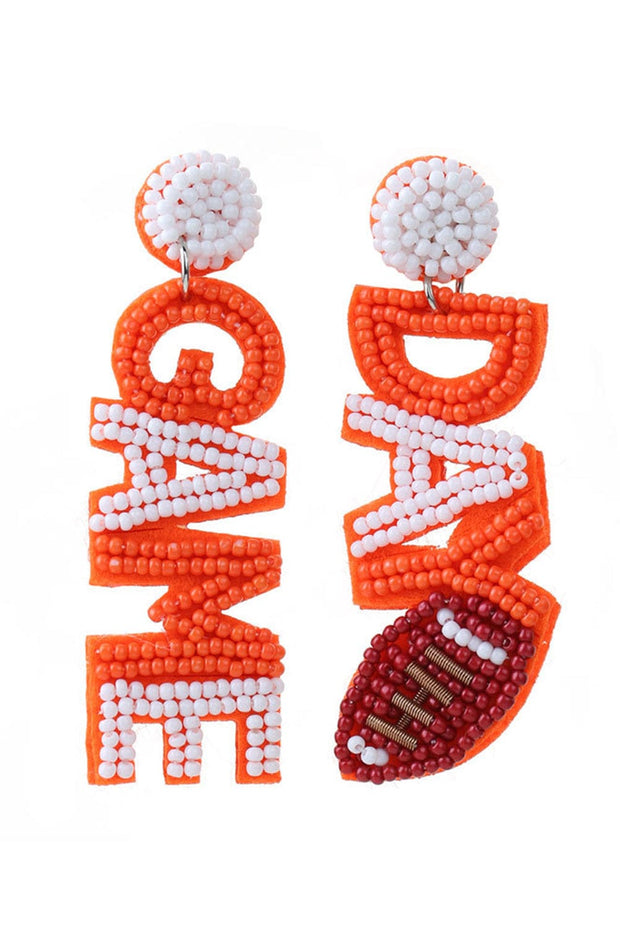 GAME DAY Orange Bead Earrings