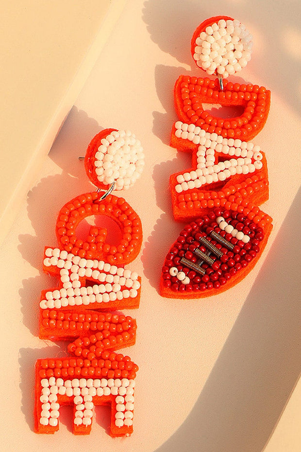 GAME DAY Orange Bead Earrings