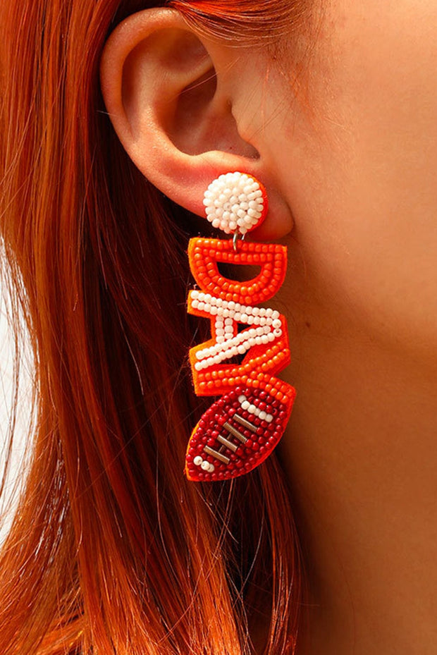 GAME DAY Orange Bead Earrings