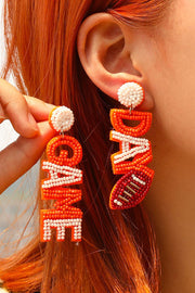 GAME DAY Orange Bead Earrings