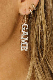 Game Day Rhinestone Dangle Earrings