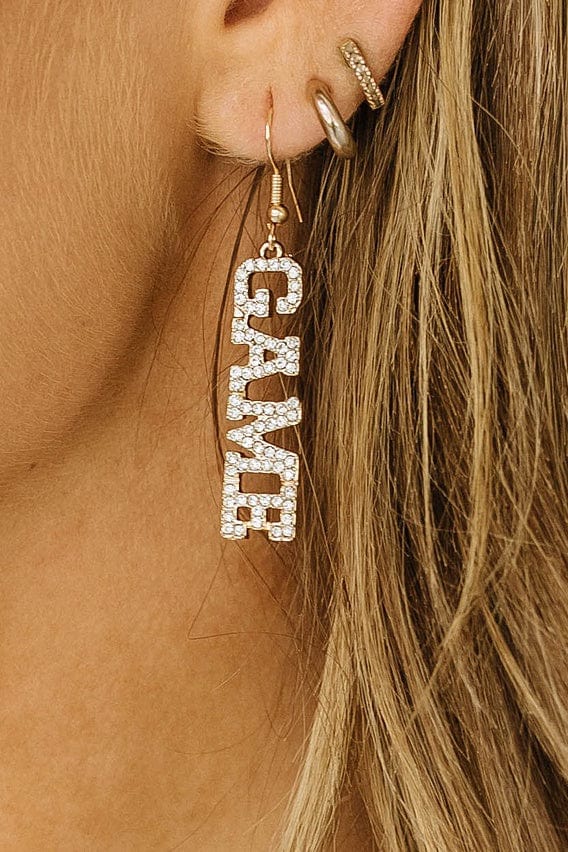 Game Day Rhinestone Dangle Earrings