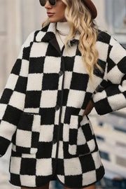 Gina Checkered Fleece Jacket