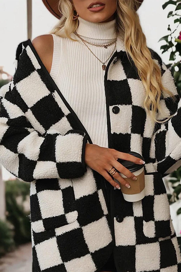 Gina Checkered Fleece Jacket