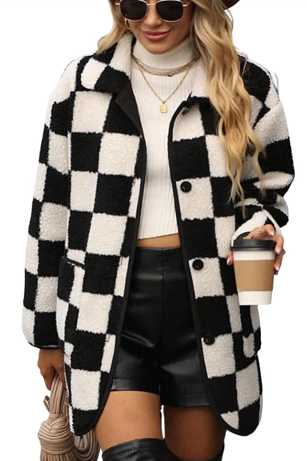 Gina Checkered Fleece Jacket