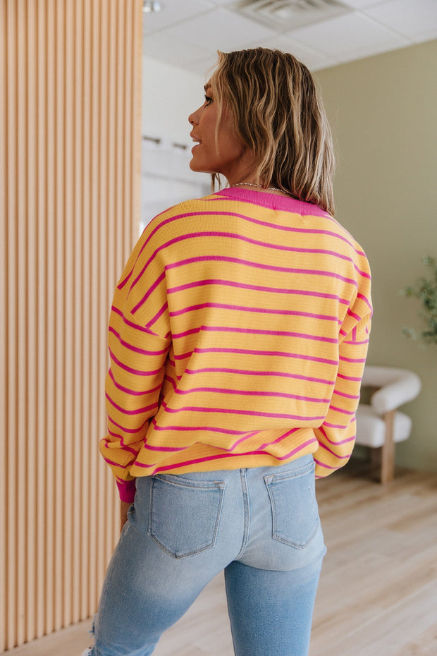 Ginny Striped Drop Shoulder Sweater