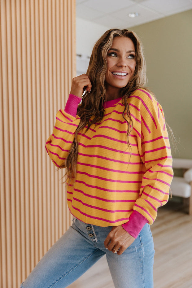 Ginny Striped Drop Shoulder Sweater
