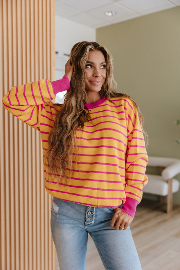 Ginny Striped Drop Shoulder Sweater
