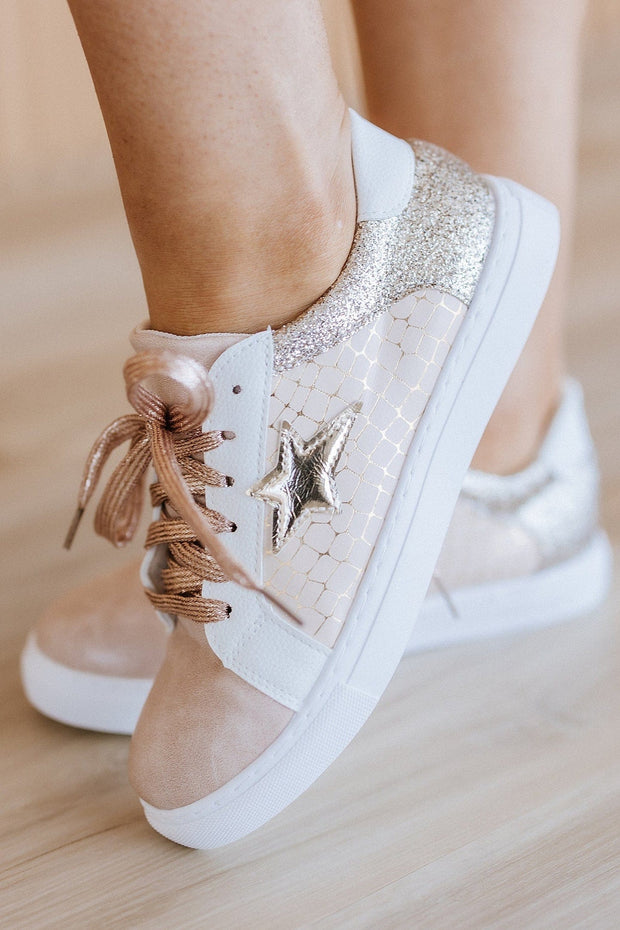 Glitter Star Patchwork Sneakers | DROPSHIP