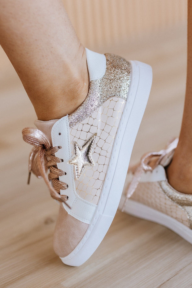 Glitter Star Patchwork Sneakers | DROPSHIP