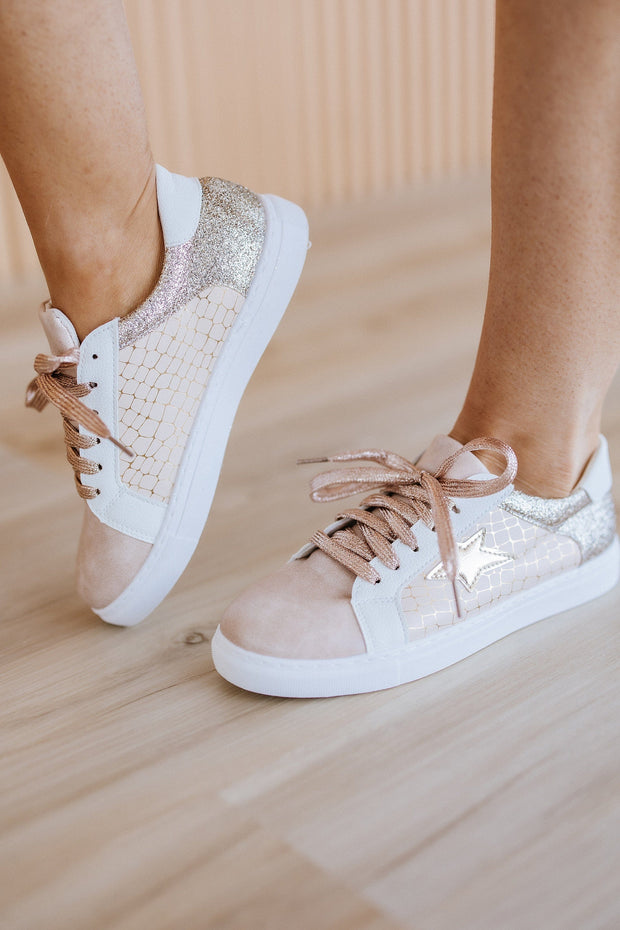 Glitter Star Patchwork Sneakers | DROPSHIP
