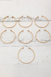 Gold 7 pcs Textured Bracelet Set