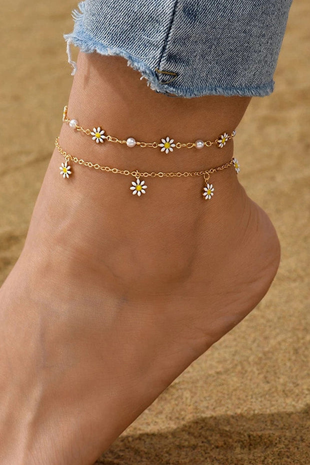 Gold Daisy Chain Anklet