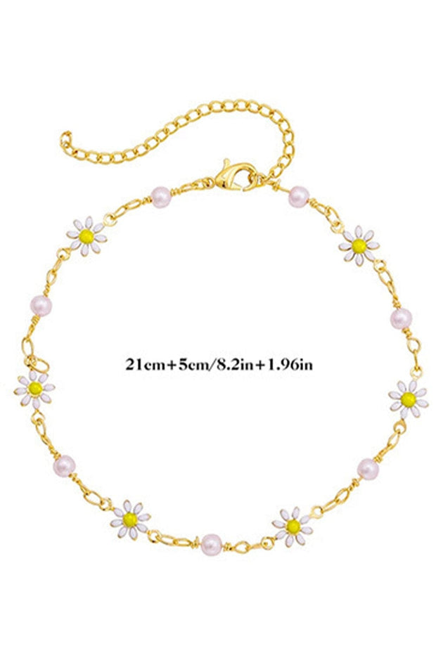 Gold Daisy Chain Anklet