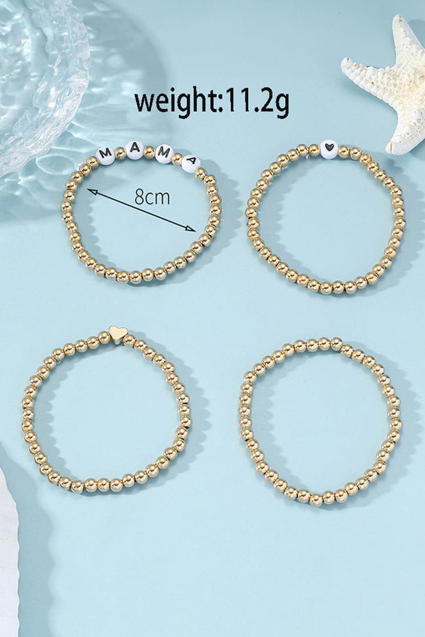 Gold Mama Bracelets Set