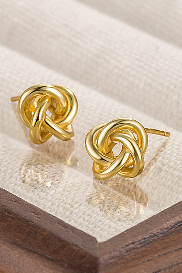 Gold Minimalism Knotted Stud Earrings