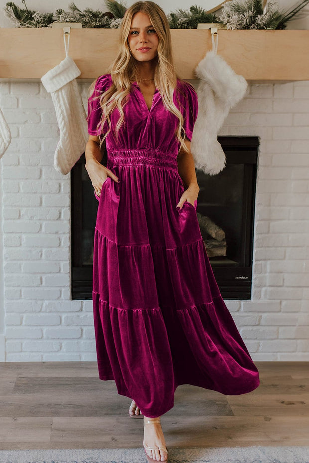 Gracie Velvet Tiered Maxi Dress | PRE ORDER