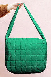 Green Casual Quilted Purse