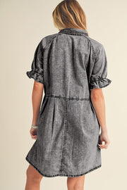 Grey - Dawn Short Sleeve Denim Dress