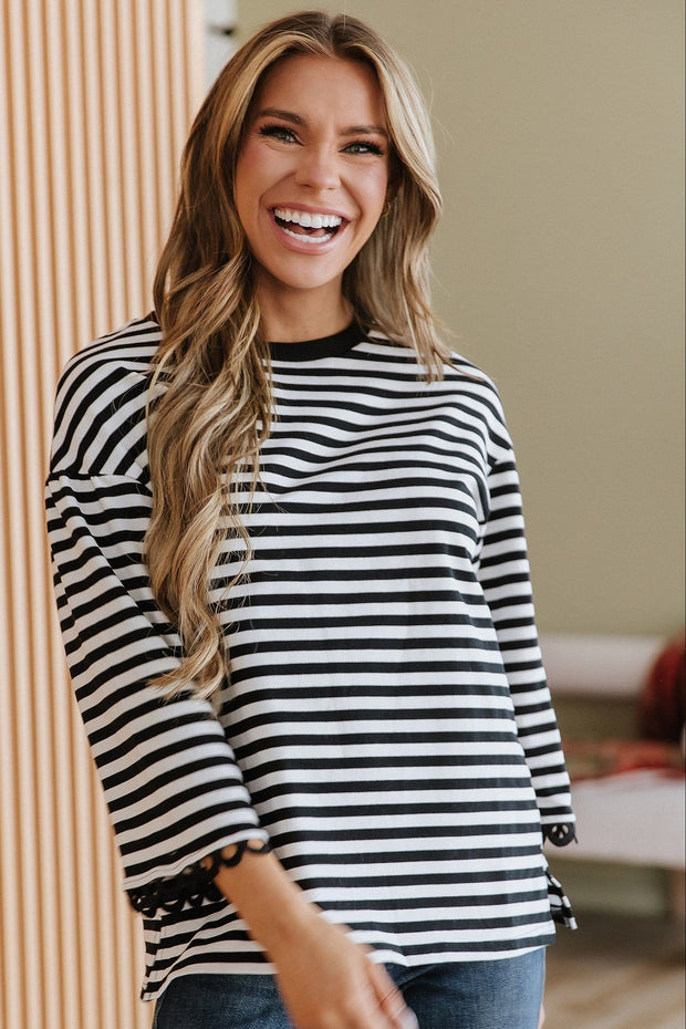 Halle Striped Bell Sleeve Top | DROPSHIP