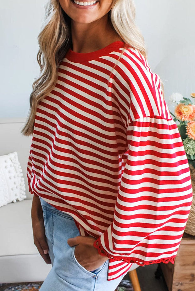 Halle Striped Bell Sleeve Top | DROPSHIP