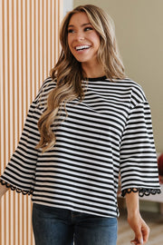 Halle Striped Bell Sleeve Top | DROPSHIP