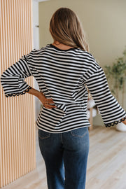 Halle Striped Bell Sleeve Top | DROPSHIP