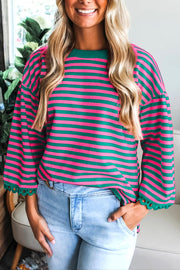 Halle Striped Bell Sleeve Top | DROPSHIP