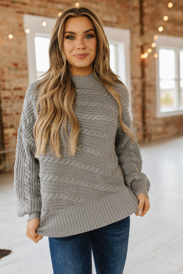 Hanna Mock Cable Knit Sweater | S-XL