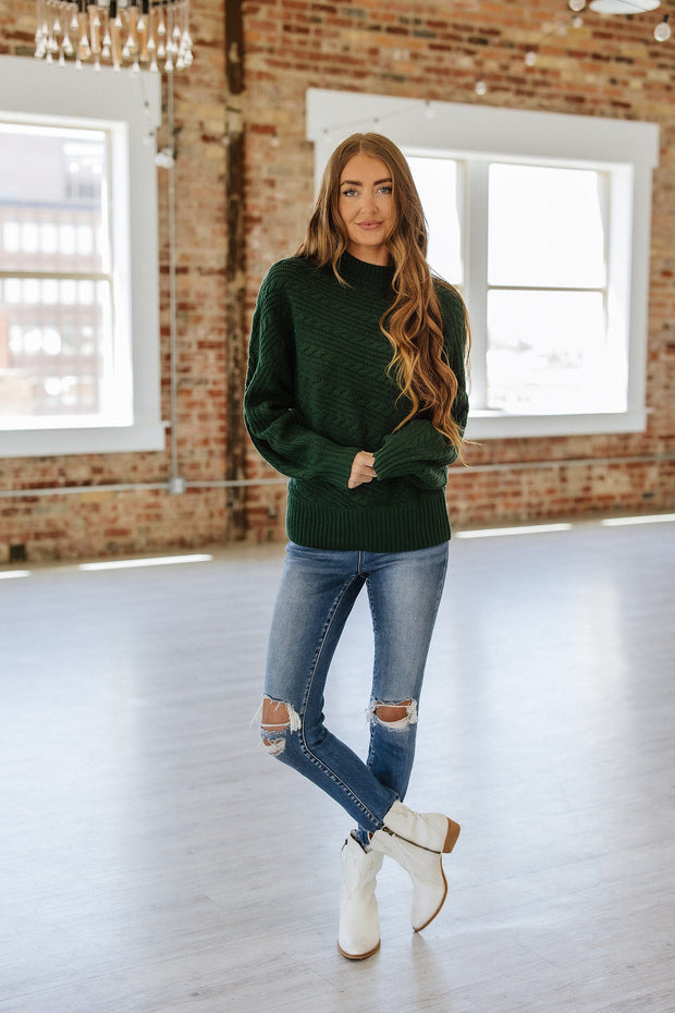 Hanna Mock Cable Knit Sweater | S-XL