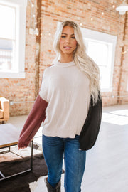 Harlow Colorblock Puff Sleeve Sweater | DROPSHIP