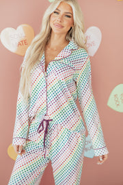 Heart Print Valentines Pajama Set | DROPSHIP
