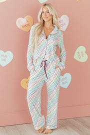 Heart Print Valentines Pajama Set | DROPSHIP