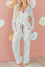 Heart Print Valentines Pajama Set | DROPSHIP