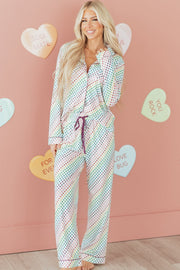 Heart Print Valentines Pajama Set | DROPSHIP