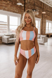 Hendrick Striped High Waist Swimsuit | S-XL