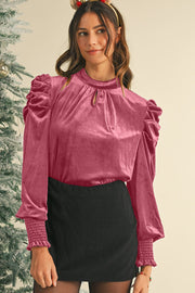 Heni Keyhole Velvet Blouse | S-XL | PRE ORDER